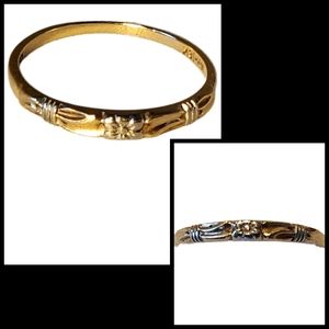 Estate 14K-18K Gold 'BLUEBIRD' Illusion Art Deco Motif Ring
